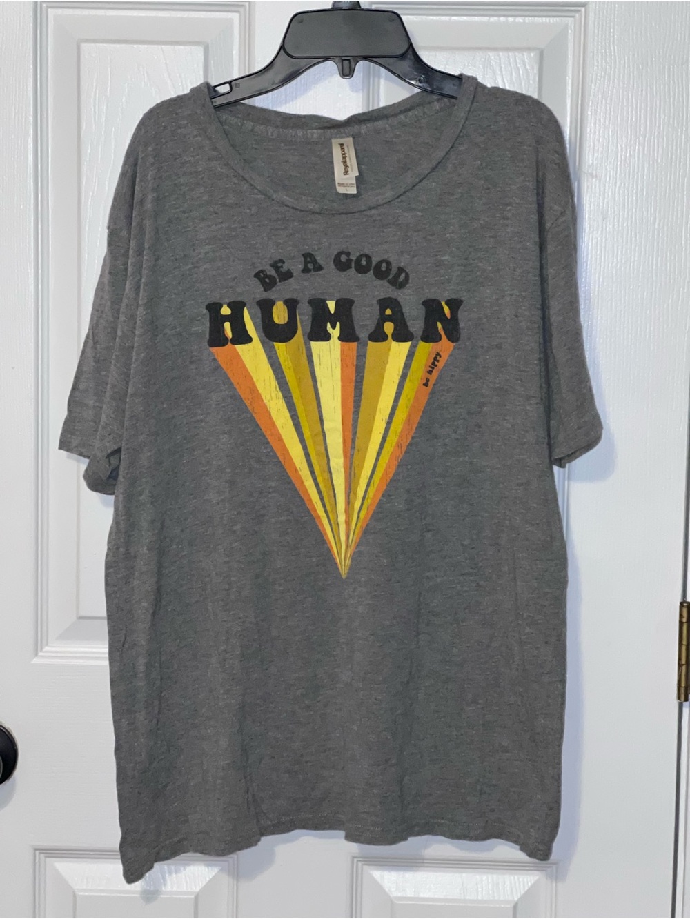 Royal Apparel Be A Good Human Graphic Tee Large Bamboo Organic Cotton USA